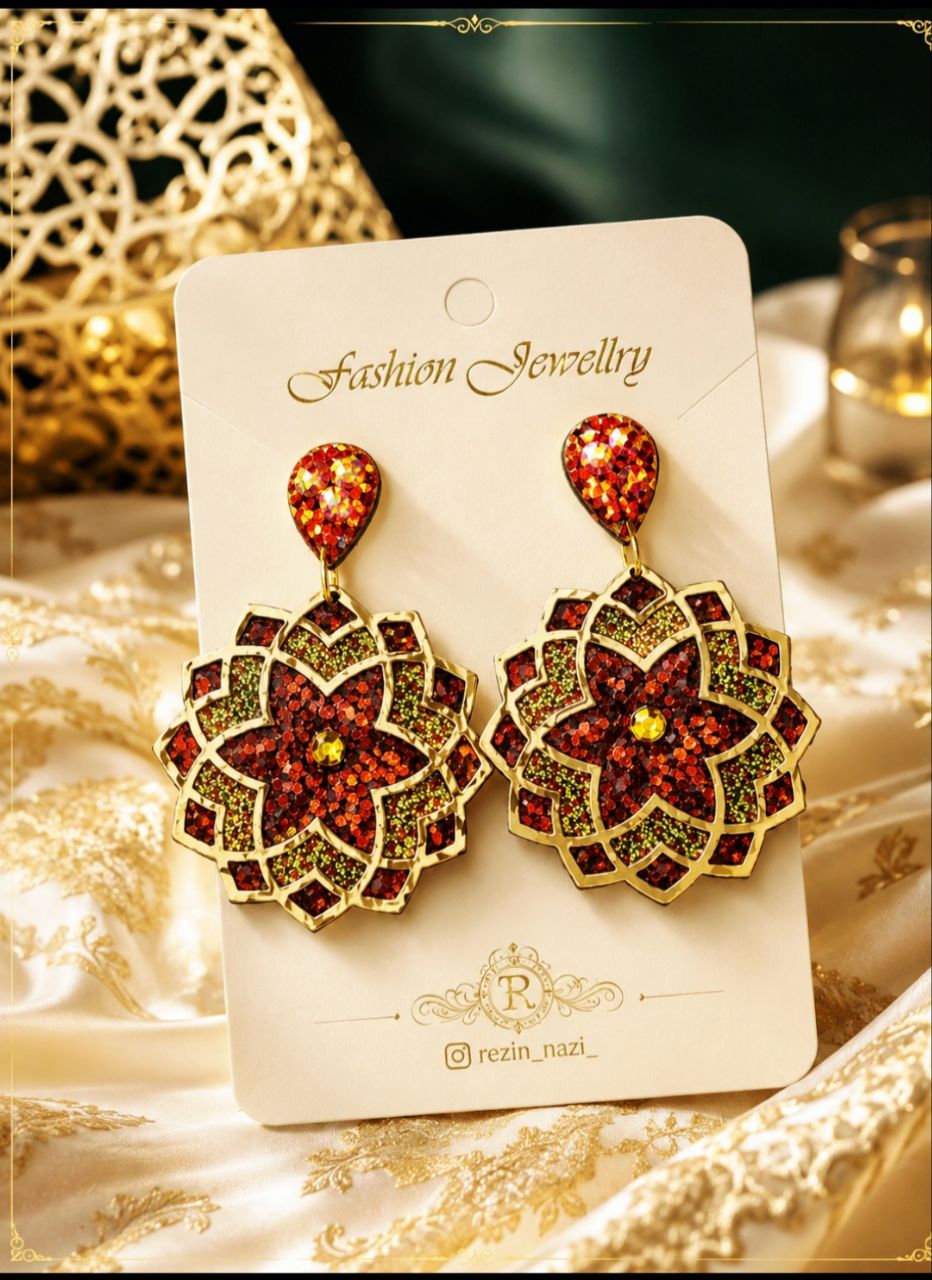 گوشواره رزینی جذاب نازنین،فوق العاده مجلسی و خاص